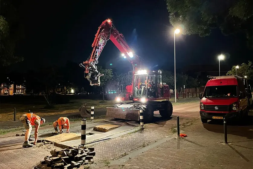 Bouwweg toegang zwaar bouwverkeer bouwrijp maken