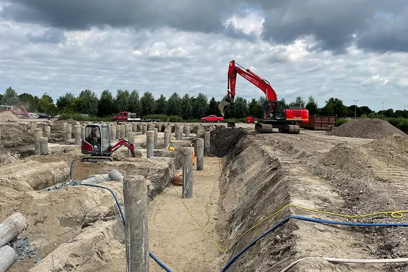 Heipalen vrijgraven grondverzet Bogaard Infra
